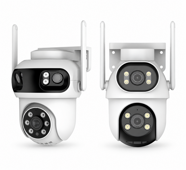 Two dual-lens WiFi outdoor cameras